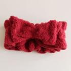 Bow Accent Face Wash Headband Wine Red - One Size