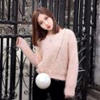 Pearl Mohair Long-sleeve Knit Top