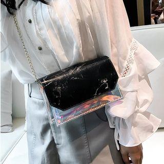 Marble Print Panel Crossbody Bag