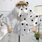 Loose-fit Patchwork Long Shirt With Belt