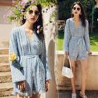 Floral Long-sleeve Romper