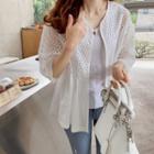 Open-front Perforated A-line Jacket