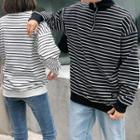 Couple Matching Half-zip Striped Pullover