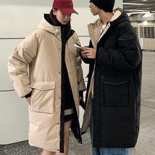 Couple Matching Zip-up Hooded Long Coat