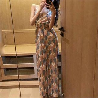 Lace-trim Patterned Jumpsuit