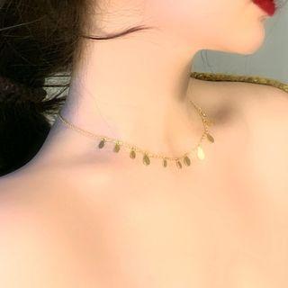 Alloy Leaf Choker 1 Pair - Gold - One Size