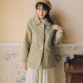 Embroidered Puff-sleeve Jacket