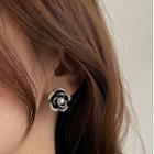Flower Faux Pearl Alloy Earring 1 Pair - Black - One Size