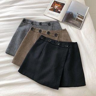 Asymmetric High-waist Wide-leg Skort