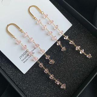 Cz Threader Earring 1 Pair - Gold - One Size