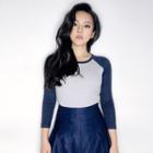 Plain Raglan 3/4 Sleeve T-shirt