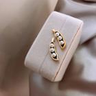 Faux Pearl Bean Stud Earring 1 Pair - As Shown In Figure - One Size