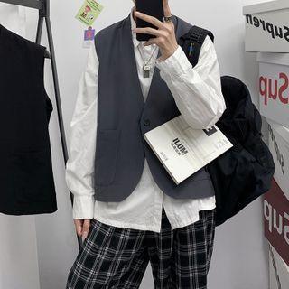 Single Breasted Plain Vest