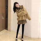 Sweater / Leopard Print Shirt Dress / Set