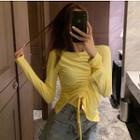 Long-sleeved Drawstring T-shirt