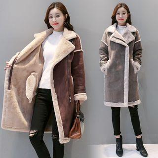 Shearling Zipped Long Coat