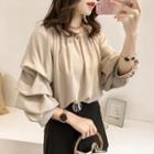 Off-shoulder Lantern-sleeve Blouse