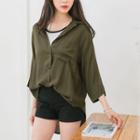 3/4-sleeve Dip-back Shirt