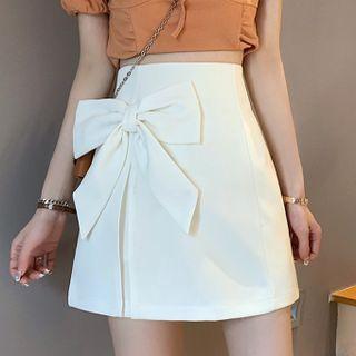 Side Bow Mini Skirt