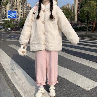 Fleece Hooded Duffle Coat / Corduroy Pants