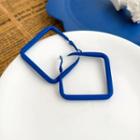Square Alloy Earring 1 Pair - Blue - One Size