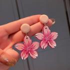 Sakura Acrylic Dangle Earring 1 Pair - Silver Needle - Pink - One Size