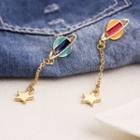 Planet & Star Chained Alloy Brooch