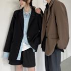 Plain Blazer / Shirt / Wide Leg Pants