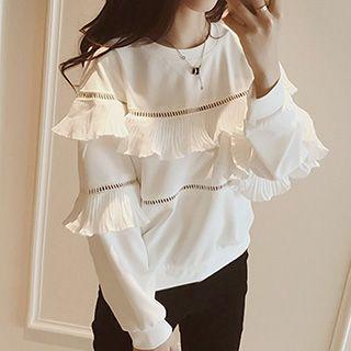 Frill Trim Long-sleeve Top