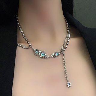 Moon Stone Necklace Silver - One Size