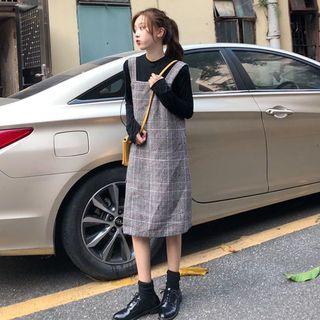 Check Jumper Dress As Figure - One Size
