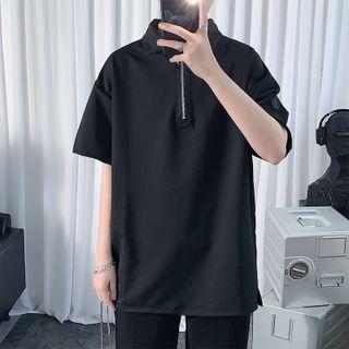 Zip Front Short Sleeve Polo Shirt