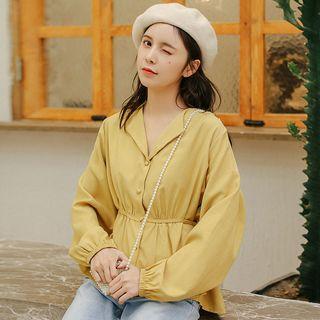Tie-back Lantern-sleeve Blouse