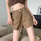 High-waist Mock Two-piece Denim Mini Skirt