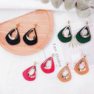 Wooden & Alloy Dangle Earring