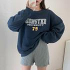 Set: Lettering Pullover + Drawstring Knit Shorts