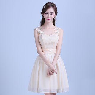Lace Panel Bridesmaid Dress