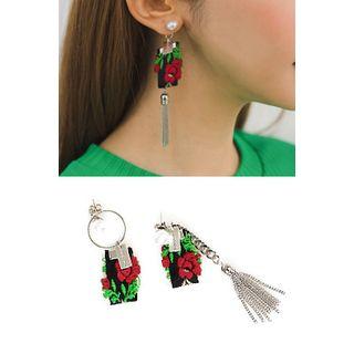 Embroidered Drop Earrings