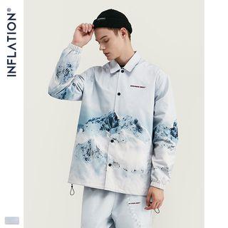Drawstring-hem Rock-print Jacket