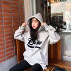 Letter-patch Kangaroo-pocket Hoodie