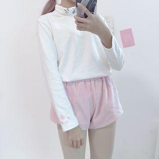Embroidered Long-sleeve T-shirt White - One Size