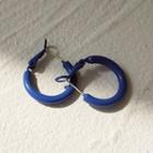 Hoop Stud Earring 1 Pair - 1520 - Blue - One Size