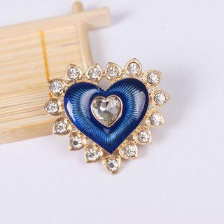 Rhinestone Heart Pin Brooch As Shown In Figure - One Size