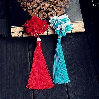 Flower Hair Clip With Tassel
