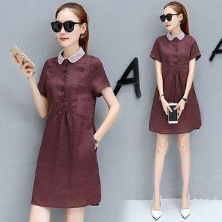 Short-sleeve Half-placket Shirtdress
