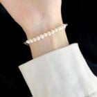 Faux Pearl Bracelet White Pearl - Gold - One Size