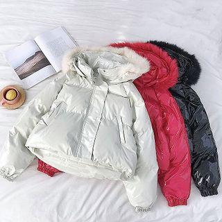 Plain Furry Padded Jacket