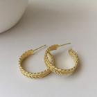 Wide Hoop Earring 1 Pair - Gold - One Size