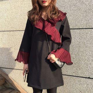 Ruffle Trim Long Sleeve Dress