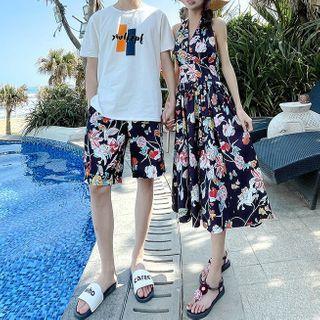 Couple Matching Sleeveless Dress / T-shirt / Shorts